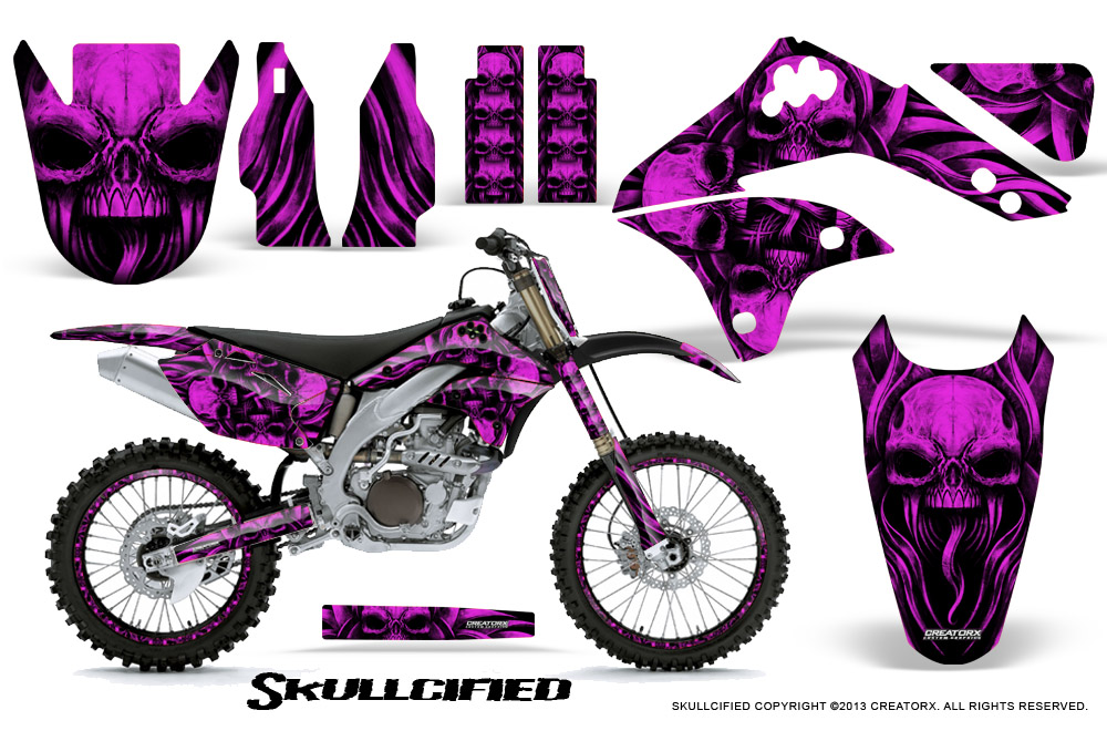 Kawasaki KX450F 06 08 Graphics Kit Skullcified Pink NP Rims